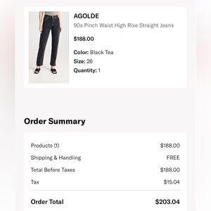 90's Pinch Waist Jeans in Black Tea
AGOLDE